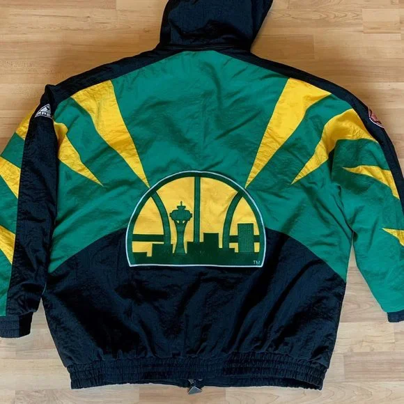 Vintage NBA Seattle SuperSonics Apex One Heavyweight Full Zip Winter Jacket - Picture 10 of 10